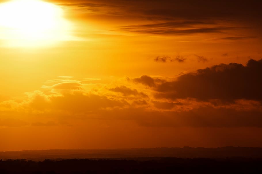 skyline sunset, beautiful, cloud, clouds, color, dramatic, dusk HD wallpaper