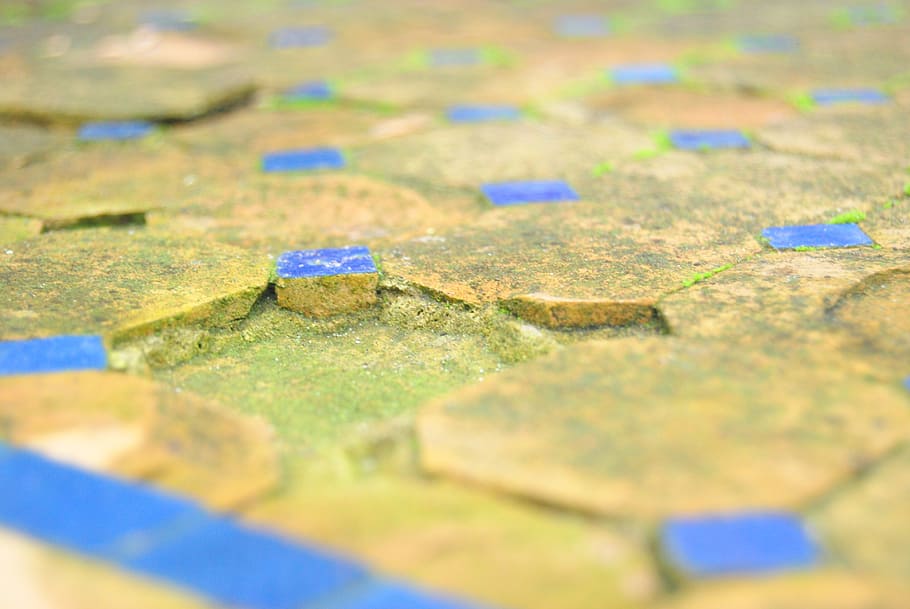 mosaic, table, transience, vintage, macro, selective focus HD wallpaper
