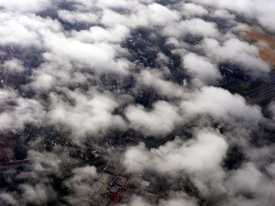 Building, Cloud, Ground, White, sky, plane, day, the haze, nature HD wallpaper