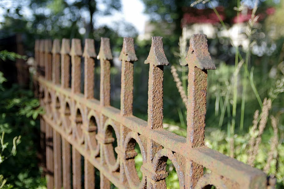 fencing, accessory, the fence, dashing, old, rusty, gateway HD wallpaper