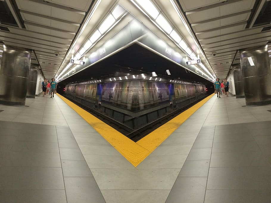 subway, surreal, tunnel, pattern, design, city, urban, surrealism HD wallpaper