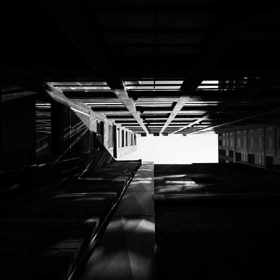 grayscale and low angle photography of tall building, grayscale low-angle photo of building HD wallpaper