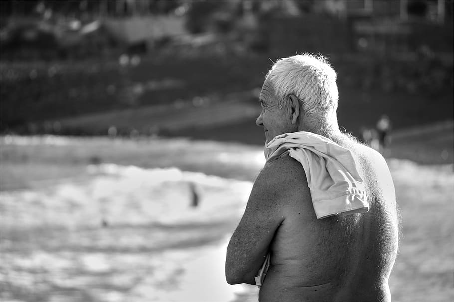 old, man, beach, elderly, senior, people, senior adult, waist up HD wallpaper