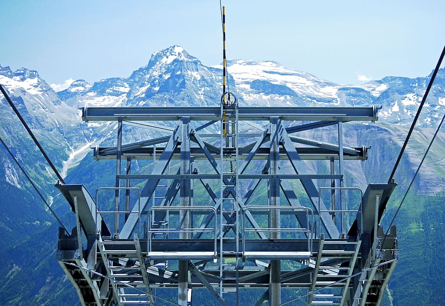 cable car, mountain station, the last mast, eggishorn, 3000 meters, HD wallpaper