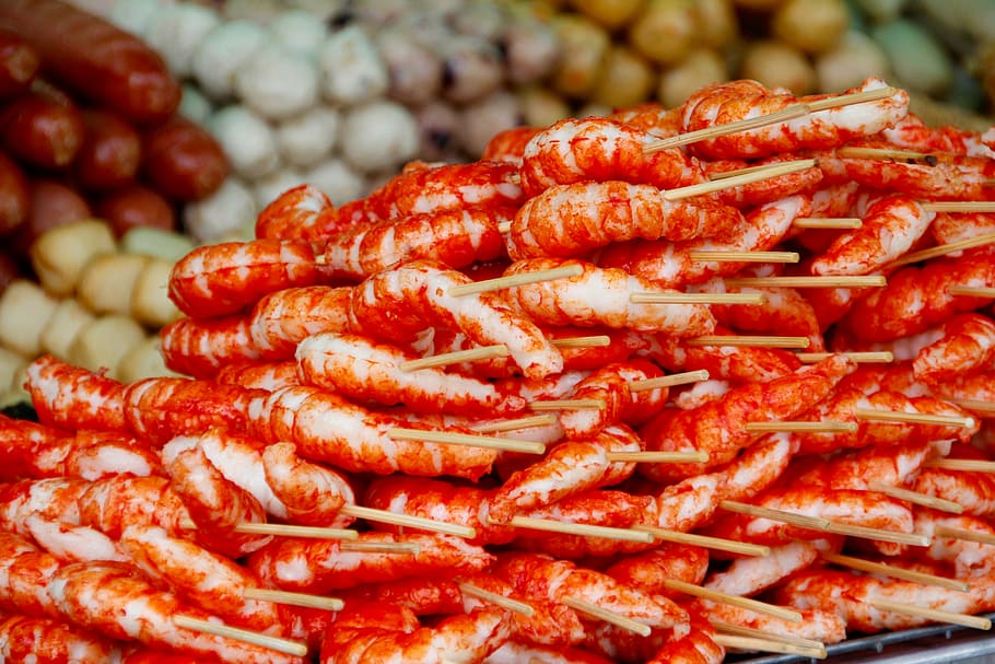 crabs, market, fish market, red, food, market stall, frisch HD wallpaper