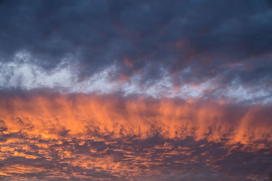orange cloudy sky during daytime, cloudy sky during golden hour HD wallpaper