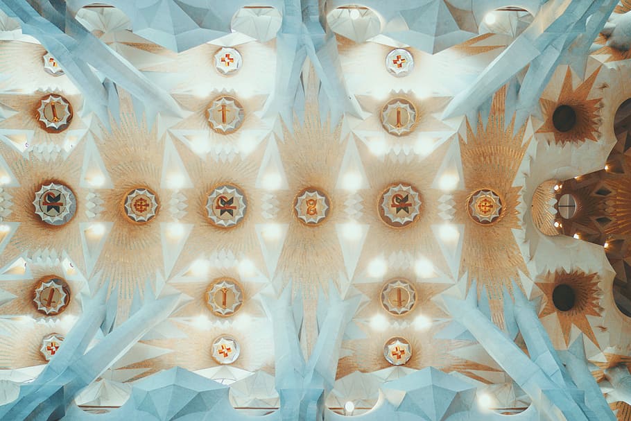 kaleidoscope photography of ceiling, untitled, art, abstract HD wallpaper