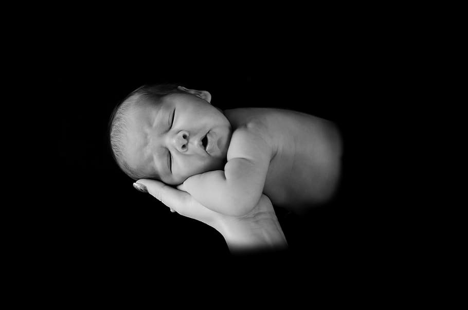 girl holding baby, newborn, sleep, newborn baby, cute, infant, HD wallpaper