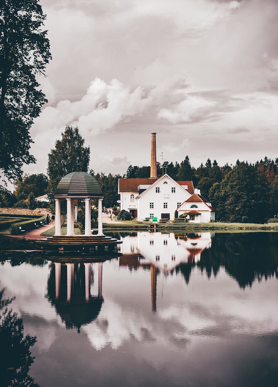 architecture, building, infrastructure, house, water, reflection HD wallpaper