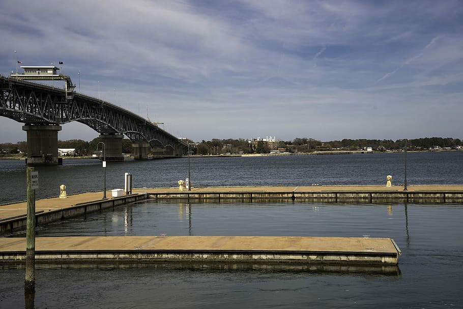 Private Docks at Yorktown, Virginia, clouds, photos, landscape HD wallpaper