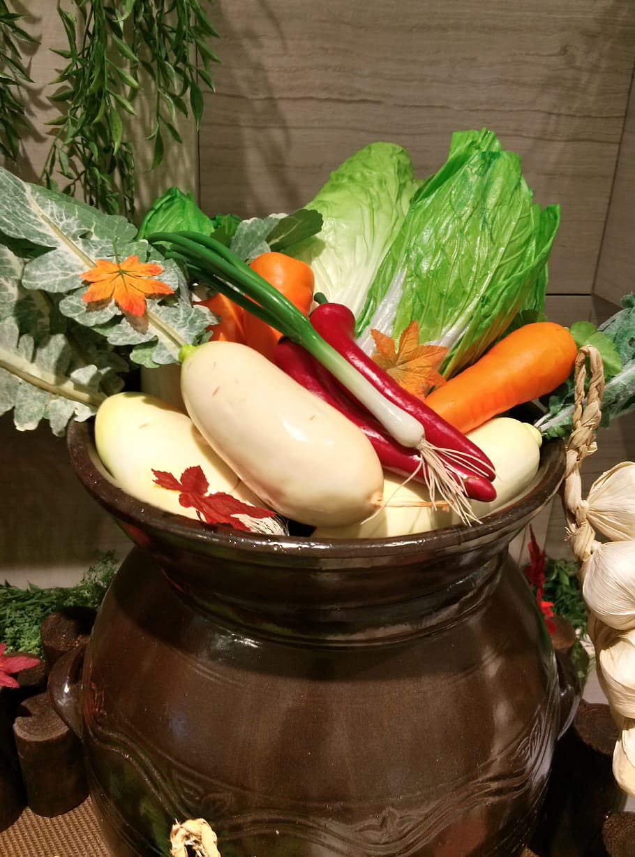 Jar, Moo, Leek, Pepper, Carrot, chinese cabbage, garlic, green HD wallpaper