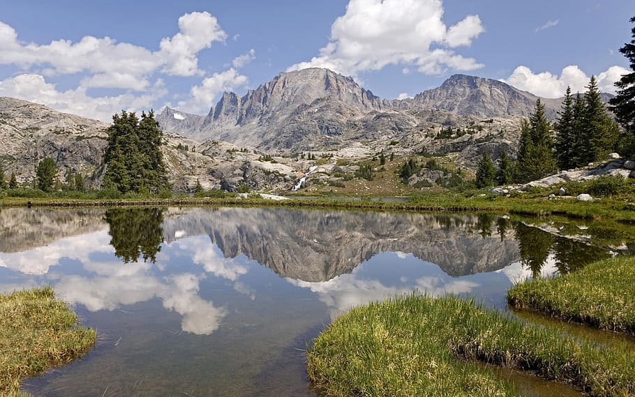 Summer, Mountains, Lake, Forest, Nature, holidays, mountain range HD wallpaper
