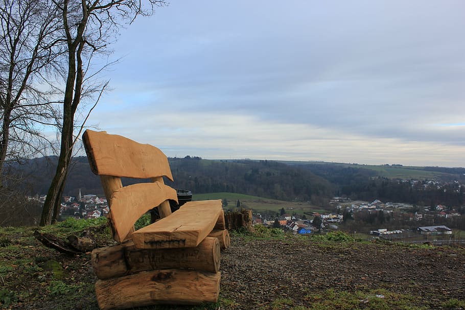 view, bench, landscape, resting place, relax, connectedness HD wallpaper