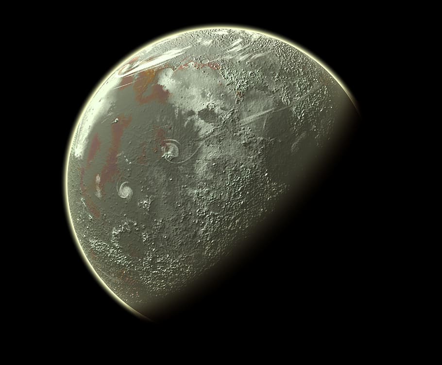 closeup photo of round gray chip, planet, space, astronomy HD wallpaper