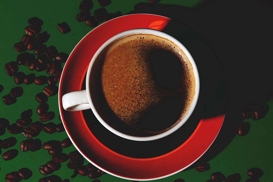 Coffee Cup, Coffee, Cup, Cafe, Foam, beans, glass, coffee beans HD wallpaper