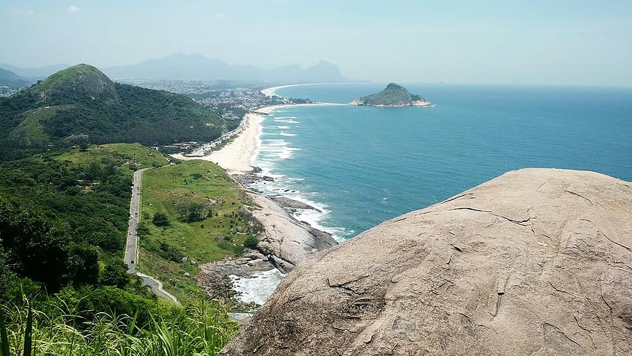 Beach, Sol, Sky, Brazil, Agua, mar, high seas, rocks, water HD wallpaper