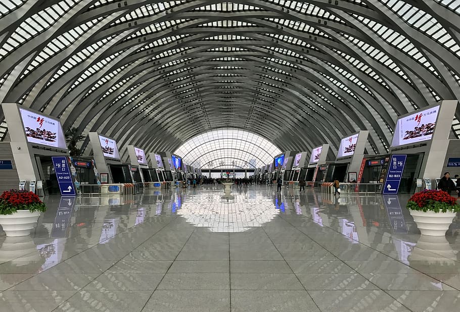 station, building, style, architecture, indoors, ceiling, built structure HD wallpaper