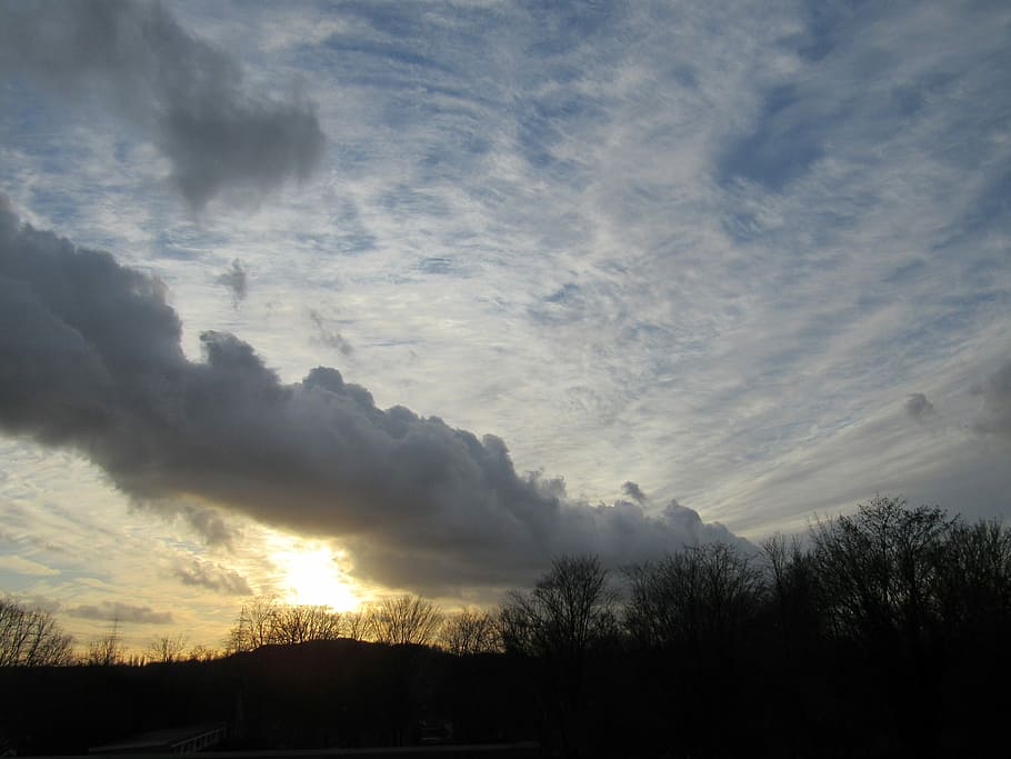 Sunset, Evening, Sky, evening sky, clouds, abendstimmung, nature HD wallpaper