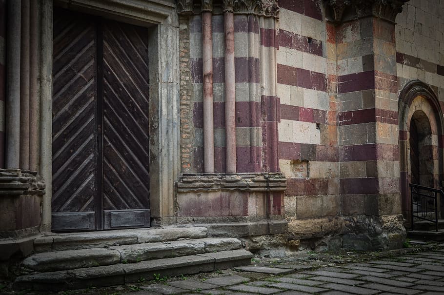 abbey, gate, door, historical, religion, architecture, church HD wallpaper