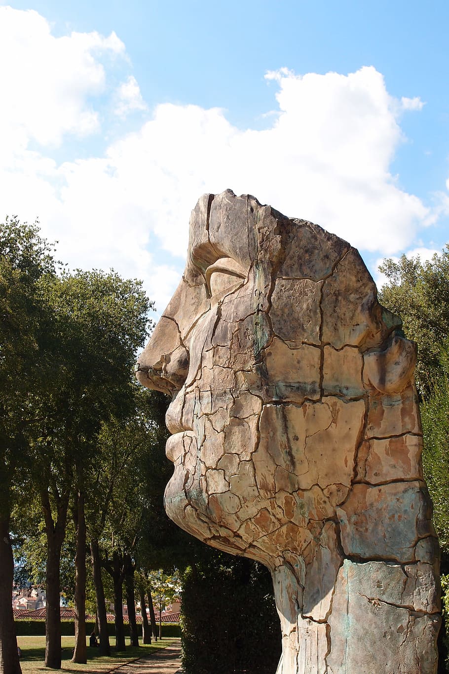 Statue, Monument, Head, Profile, park, florence, sculpture HD wallpaper