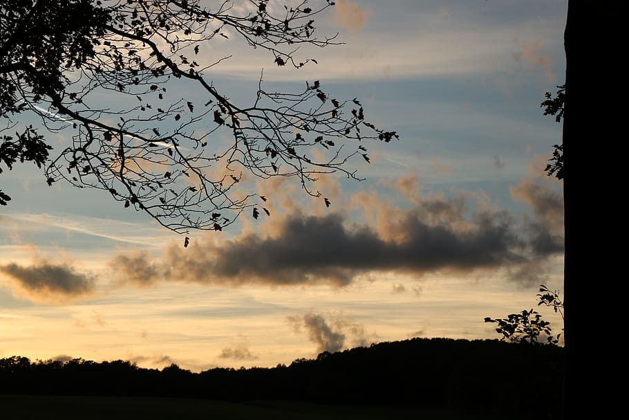 clouds, twilight, nature, sky, cloud - sky, sunset, silhouette HD wallpaper