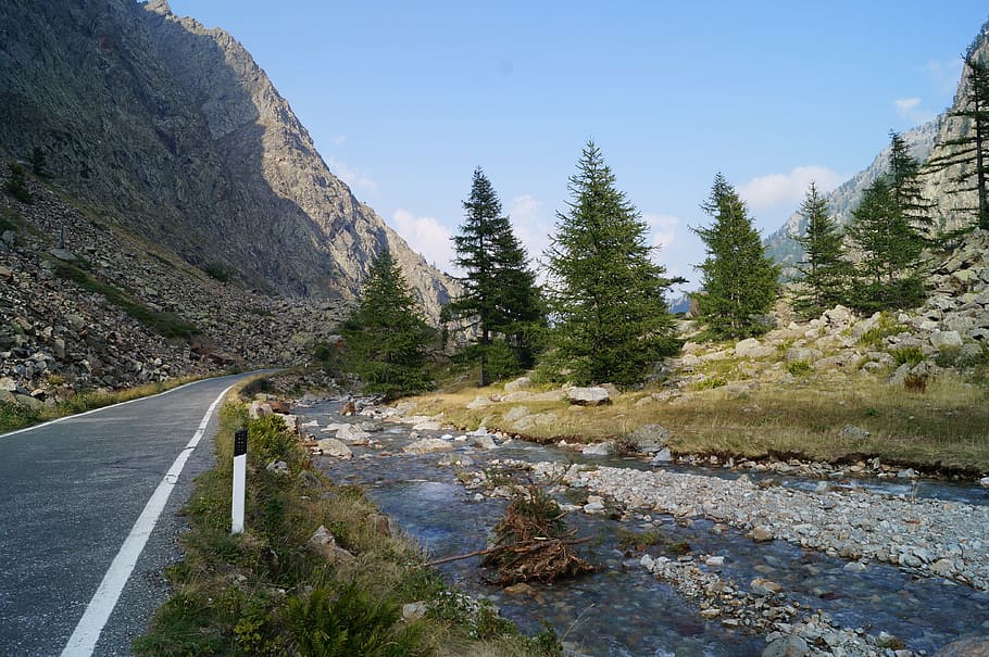mountain, road, valley, landscape, nature, scenic, outdoor HD wallpaper