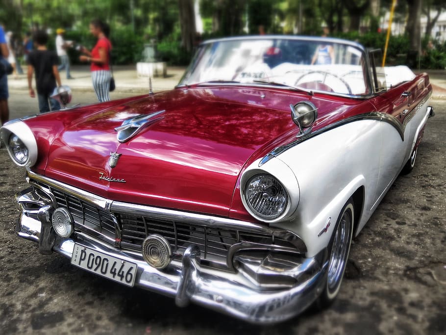 red Cadillac coupe, oldtimer, car, vintage, automobile, classic HD wallpaper
