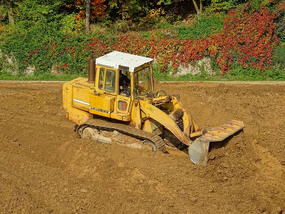 Excavators, Wheel Loader, Blade, construction work, earth, forest HD wallpaper