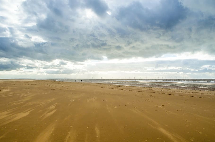 beach, sand, yellow, sky, cloud, cloudy, countryside, landscape HD wallpaper