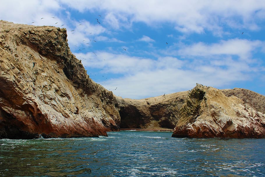 Peru, Paracas, Ballestas Islands, Nature, sea, costa, rocks, HD wallpaper
