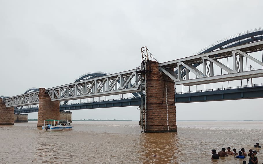 river, water, devotional, bridge, bridge water, tourism, india HD wallpaper