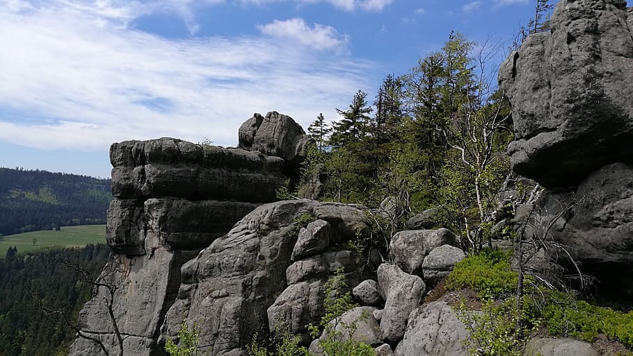 selines, table mountains, rock, sky, tree, solid, rock - object HD wallpaper