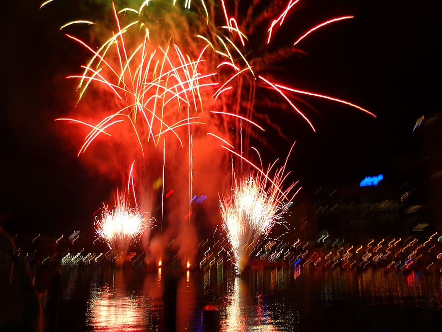 Fireworks, Triumph, Night, Colors, Light, colorful, pyrotechnics HD wallpaper
