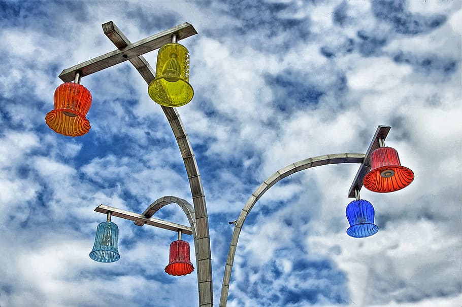 vienna, austria, lights, colored, colorful, sky, clouds, skyline HD wallpaper