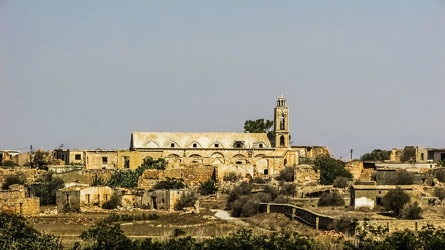 cyprus, achna, ghost town, occupied, refugees, ruins, abandoned HD wallpaper