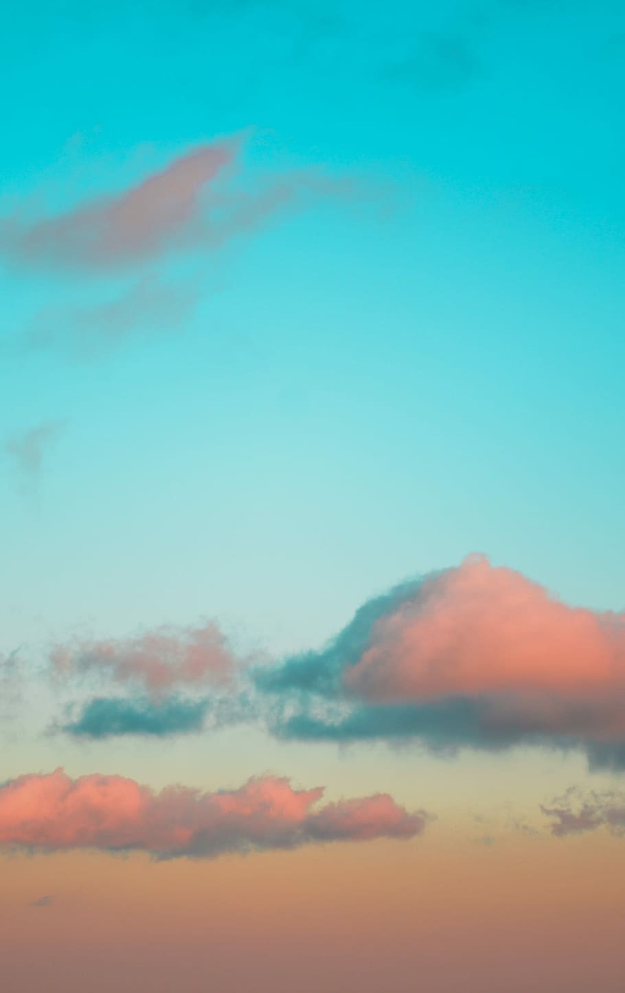 orange clouds during daytime, golden hour photography of blue and orange skies HD wallpaper
