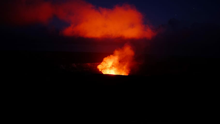 volcano eruption, untitled, fire, active volcano, crater, volcanic HD wallpaper