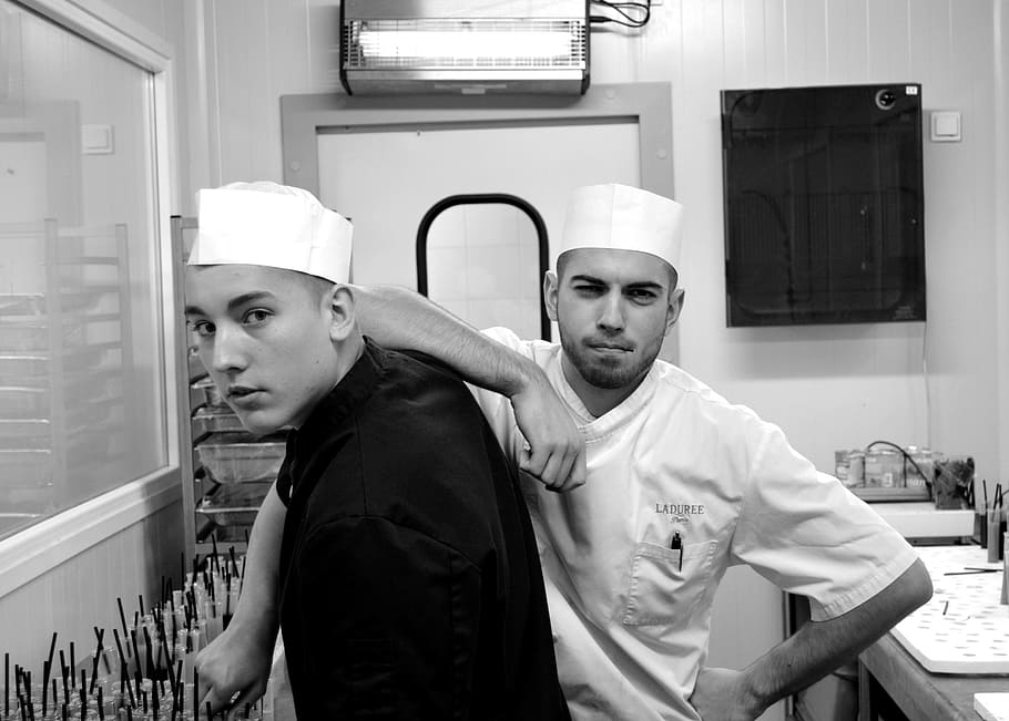 cook, man, gastronomy, two people, real people, young men, standing HD wallpaper