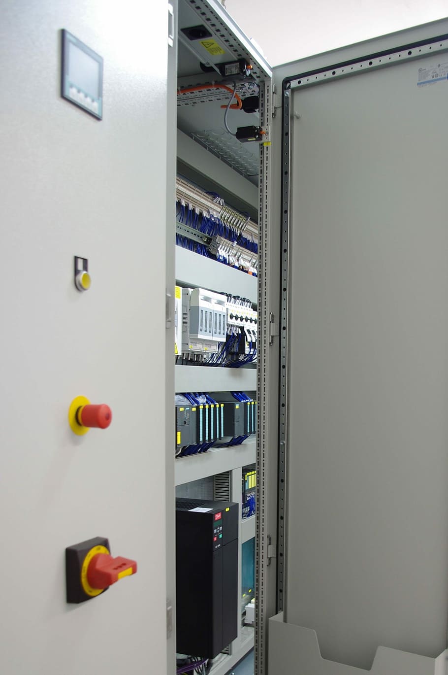 gray metal circuit breaker box, Control, Cabinet, Electrically