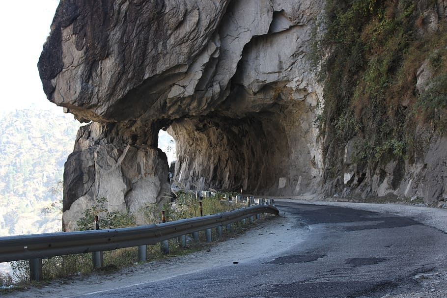 road, road to kinnaur, hill, stone, mountain, travel, rock