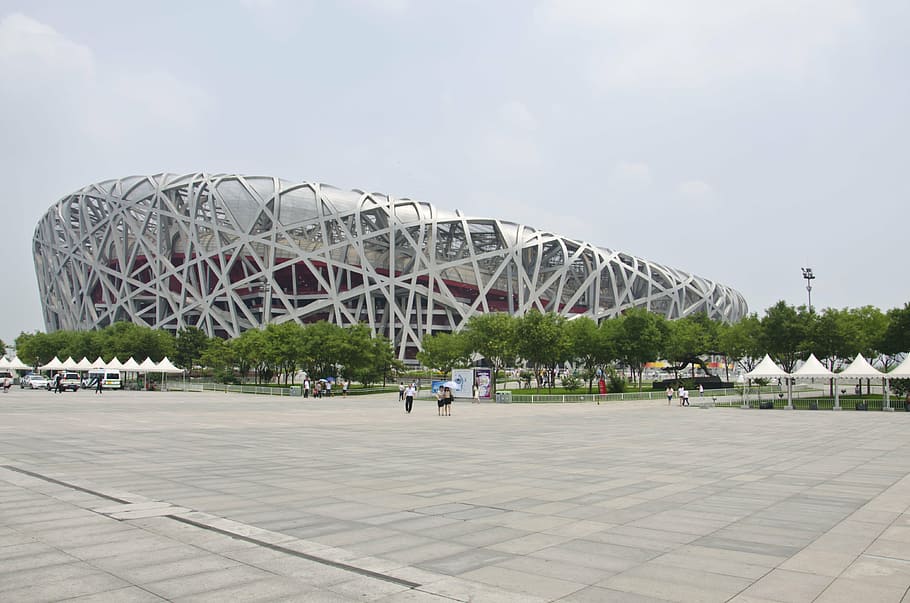 nest, beijing, china, architecture, built structure, sky, building exterior HD wallpaper