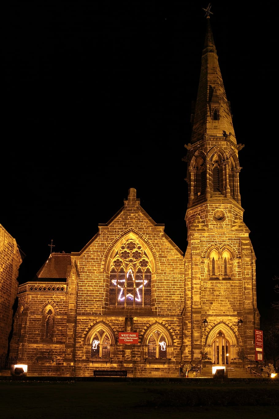 Church, Light, Building, Architecture, night, religious, religion HD wallpaper