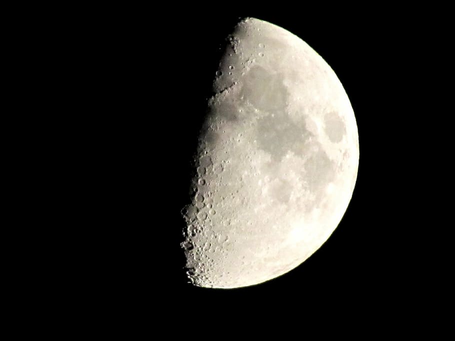 moon, crescent, night, crater, close, surface, astronomy, space HD wallpaper
