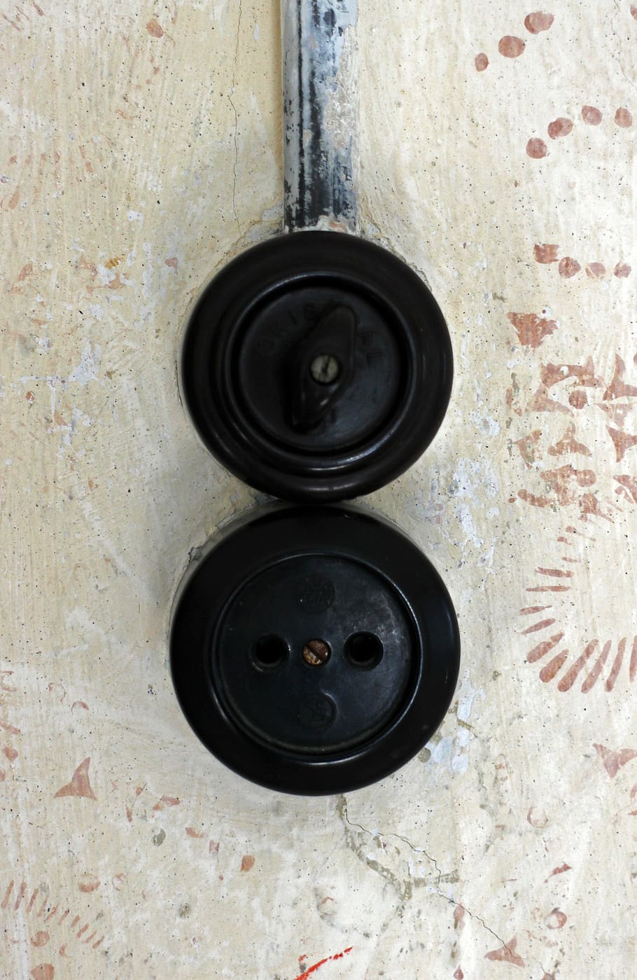 light switch, socket, lighting, interior, old, nostalgia, nostalgic HD wallpaper