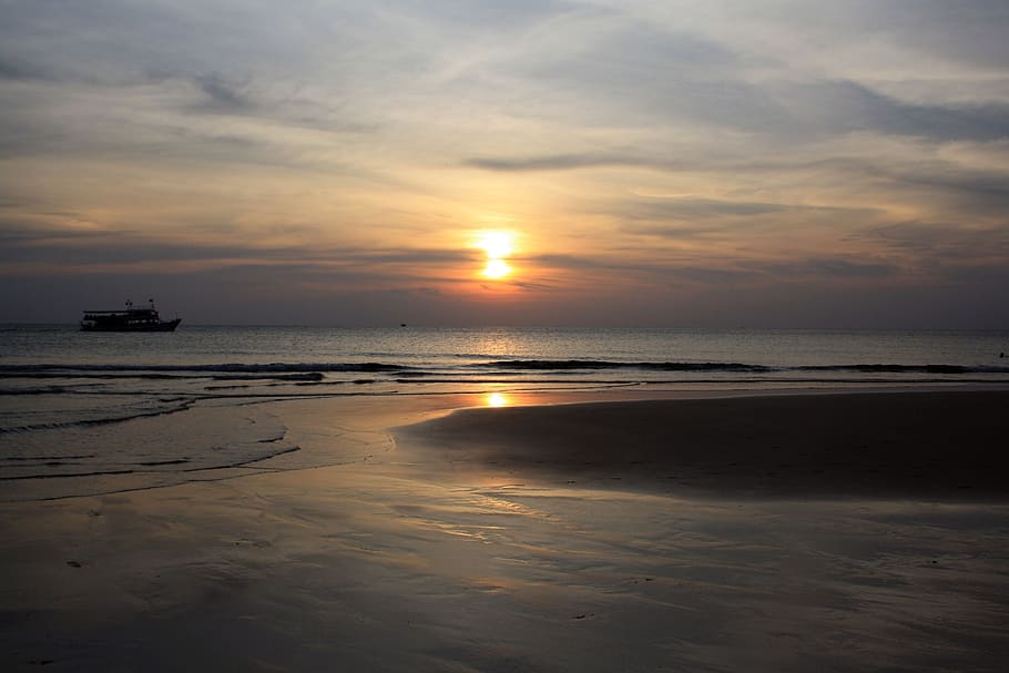 sunset, kho chang, thailand, sky, sea, water, scenics - nature HD wallpaper