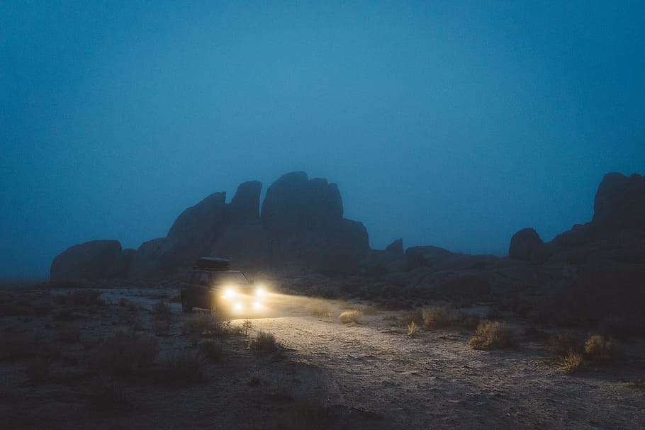 vehicle traveling during nighttime, untitled, Early morning, Alabama Hills, HD wallpaper