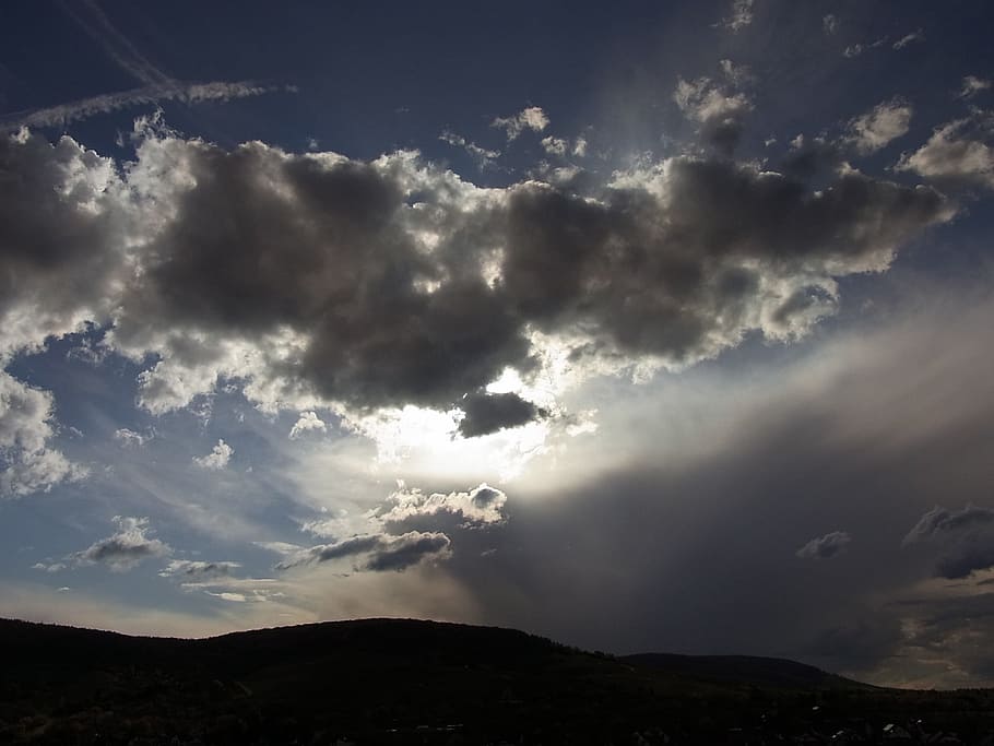 Clouds, Thunderstorm, sky, rain, sun, cloud - sky, weather HD wallpaper