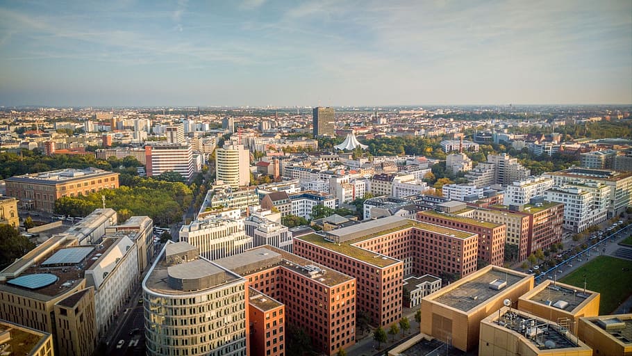 berlin, skyline, potsdamer platz, tv tower, fernsehturm, alexanderplatz