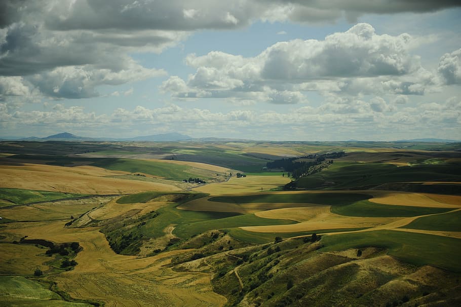 green hills and clouds, washington, landscape, sky, mountains HD wallpaper