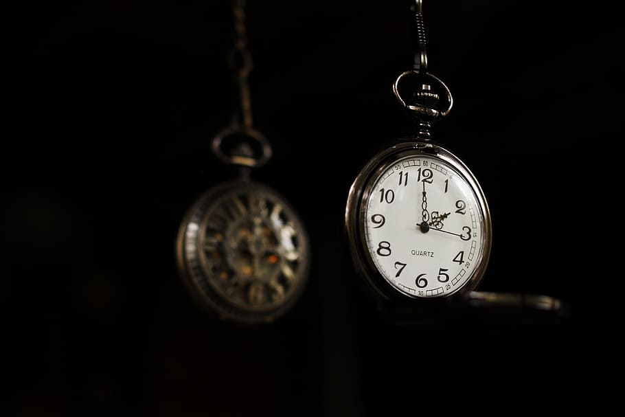 two gold-colored pocketwatch closeup photo, photography, silver, HD wallpaper
